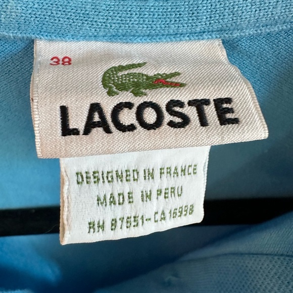 LACOSTE | Men’s Size 38 Small Light Blue Polo - Picture 6 of 7